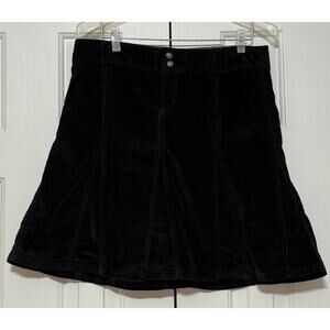 Athleta A-Line Corduroy Skirt, Black, Size 10